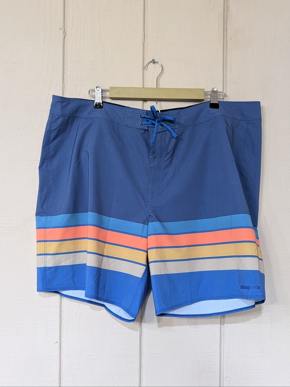 Patagonia Hydropeak Striped Mens Board Short Swim Trunks‎ Unlined 42